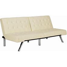 Atwater Living Elvia Convertible Futon Atwater Living One Size Vanilla Faux Leather Unisex