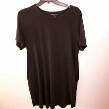 Universal Standard Black 94% Cotton T Shirt Dress W/Pockets Size