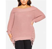 Plus Size Intertwine Sweater - Pink