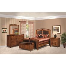 5-Pc Old World Bedroom Set Raised Panel Solid Wood Furniture Queen Cascade ,