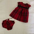 Ralph Lauren Dresses | Ralph Lauren Red & Black Plaid Special Occasion Dress 12 Months | Color: Black/Red | Size: 12 Month
