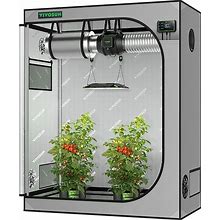 VIVOSUN G425 48"X24"X60" Grow Tent, 4x2 ft Advanced Gray Grow Tent With 19mm Poles, Observation Window And Floor Tray For Hydroponic Plants For VS200