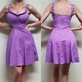 Vintage Dresses | Vintage 90S Nine West Retro Orchid Purple Pointed Ruffle Fit & Flare Mini Dress | Color: Purple | Size: 10