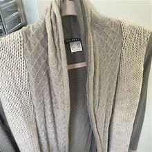 Venus Sweaters | New Worn Venus Grey Knit And Cotton Cardigan | Color: Gray/Silver | Size: S