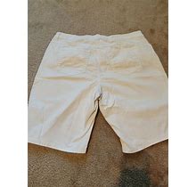 Women Just My Size White Wash Chinos Jean Bermuda Shorts W Size 18