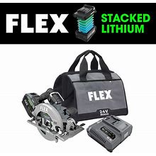 FLEX 24-Volt 7-1/4-In Brushless Cordless Circular Saw Kit (1-Battery & Charger Included) | FX2141-1J