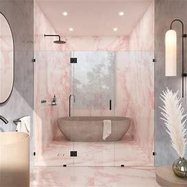 78"X70.75" Frameless 3 Panel Inline Shower Door, Matte Black, Shower Doors & Enclosures, By Glass Warehouse
