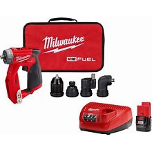 M12 FUEL 12V Lithium-Ion 4-In-1 Installation 3/8 in. Drill Driver W/M12 Battery Pack 2.0Ah And Charger Starter Kit