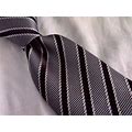NWT TOM FORD Gray Black Striped Silk Woven Tie In Original Bag Italy $270