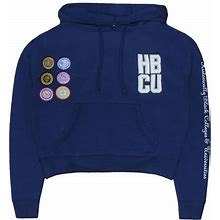 Cross Colours Mens Hbcu Patches Crop Hoodie - Navy