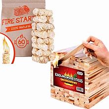 Fire Starters For Fireplace - Charcoal Fire Starter And Campfires / BBQ And Camp Packing 30Pc Kindling Wood Fire Starter Sticks 300-500 Pc - Kiln Dri