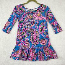 Lilly Pulitzer Dresses | Lilly Pulitzer Bright Colorful Paisley Pocket Girls Dress. Size Large/8/10 | Color: Blue/Pink | Size: Lg