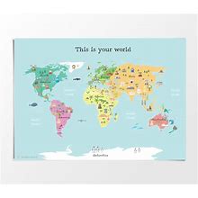 Printable Kids World Map Poster, A3, 11X14 In, 24x36 in Nursery Poster, Educational Print