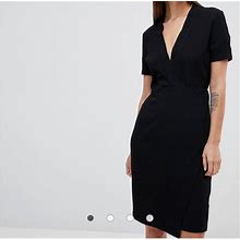 Asos Dresses | Asos Short Sleeve Wrap Dress | Color: Black | Size: 8
