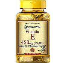 Puritan's Pride Vitamin E 1000 IU Softgels, 100 Rapid Release Softgels