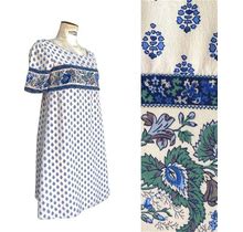 Souleiado Soleiado Provencal Cowgirl Tunic Silk Dress Indigo Blue Navy And White French Vintage