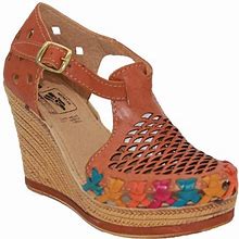 The Western Shops Womens Leather Mexican Huarache Sandal, Wedge Platform Sandals