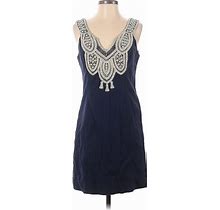 Lilly Pulitzer Casual Dress V Neck Sleeveless: Blue Dresses - Women's Size 4