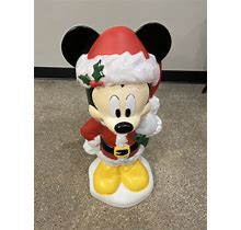 NEW Disney Gemmy Mickey Mouse Christmas Blow Mold Light Up Decor 24"" Santa Suit