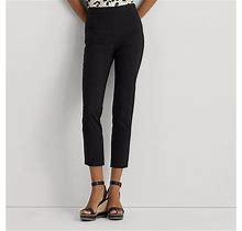 Ralph Lauren High-Rise Cotton-Blend Cropped Pant - Size 10P In Black