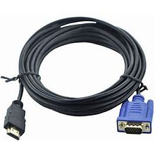 Hdmi To VGA Cable Male To Male Video Adapter Cable 6ft 1.8m Black For Monitor Duplication