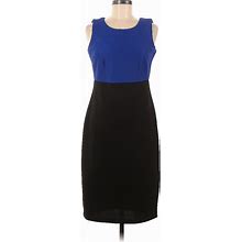 Danny & Nicole Casual Dress - Sheath Scoop Neck Sleeveless: Black Print Dresses - Women's Size 6