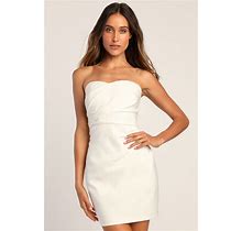 White Ruched Strapless Bodycon Mini Dress | Womens | Small (Available In M) | Lulus