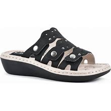 Cliffs By White Mountain Women's Caring Sandal - Black Smooth - Size 10m