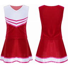 Kids Girl's Cheerleading Dresses Sets High School Party Outfit