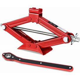 Red 1.5 Ton Steel Scissor Lift Jack Red For Vehicle SUV Pickup Car Auto Repair