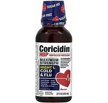 Coricidin HBP, Cold & Flu, Night, Maximum Strength, Cherry, 12 Fl Oz (355 Ml), COI-59393