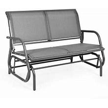 Wellfor Outdoor Glider 28"X48.5"X34" 2-Person Steel Metal Portable
