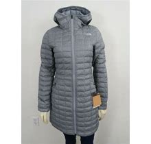 Womens The North Face Thermoball FZ ECO Parka 2 II Long Insulated Jacket Grey