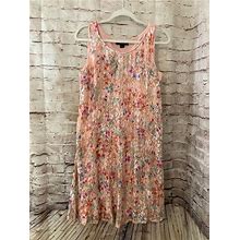 Perceptions Dress Women's Large Pink Floral Mesh A Lined Sleeveless