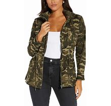 Shekiss Womens Camouflage Shacket Jacket Coats Fashion Fall Long Sleeve Zipper Canvas Camo Jackets With Pockets