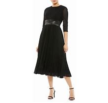 Mac Duggal Women's Pleated Belted Cocktail Dress - Black - Size 10