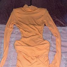 Fashion Nova Dresses | - Backless Long Sleeve Dress | Color: Orange | Size: M