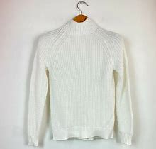 Style & Co Womens Petite PP Winter White Funnel Neck Long Sleeve Sweater NWT