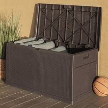 Barton Deck Box 120 Gallon Outdoor Patio Storage Bench Shed Cabinet Container Furniture Pools Yard Tools Porch Backyard