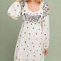 Anthropologie Dresses | Maeve Sydney Embroidered Peasant Dress Anthro Xs | Color: White | Size: Xs