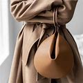 Claire's Round Silver Clutch Bag: Soft Leather Single Shoulder Slant Dumpling Handbag For Ladies, Pe
