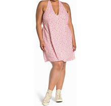 Abound Women's Plus Reg Size Pink Tamara Daisy Halter Mini Dress,