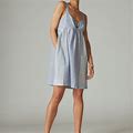 Lucky Brand Striped Linen Cutout Babydoll Dress - Women's Clothing Dresses In Blue Multi Stripe, Size XS