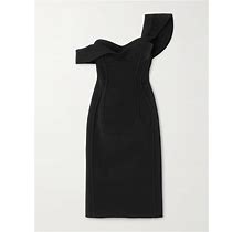 Bottega Veneta One-Shoulder Wool Midi Dress - Women - Black Dresses - XXS