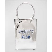Sophia Webster Micro Party Metallic Tote Bag, Silver, Women's, Handbags & Purses Tote Bags & Totes