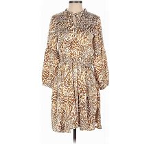 Gibson Casual Dress - Shirtdress: Brown Leopard Print Dresses - Women's Size Small