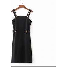 Zara Inspired Little Black Dress | Color: Black/Gold/Red | Size: S