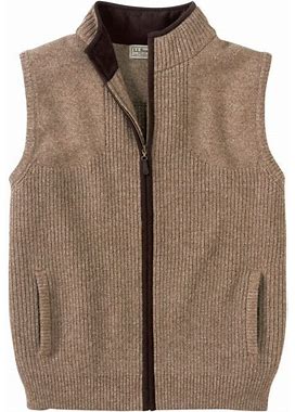 Men's Waterfowl Sweater Vest Sable Small, Merino Wool/Leather | L.L.Bean