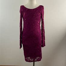 Jump Dresses | Jump Apparel Long Sleeve Purple Dress W/ Sequins | Color: Purple | Size: Xs