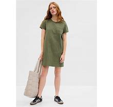 Gap Factory Women's Pocket T-Shirt Dress Desert Cactus Green Size S
